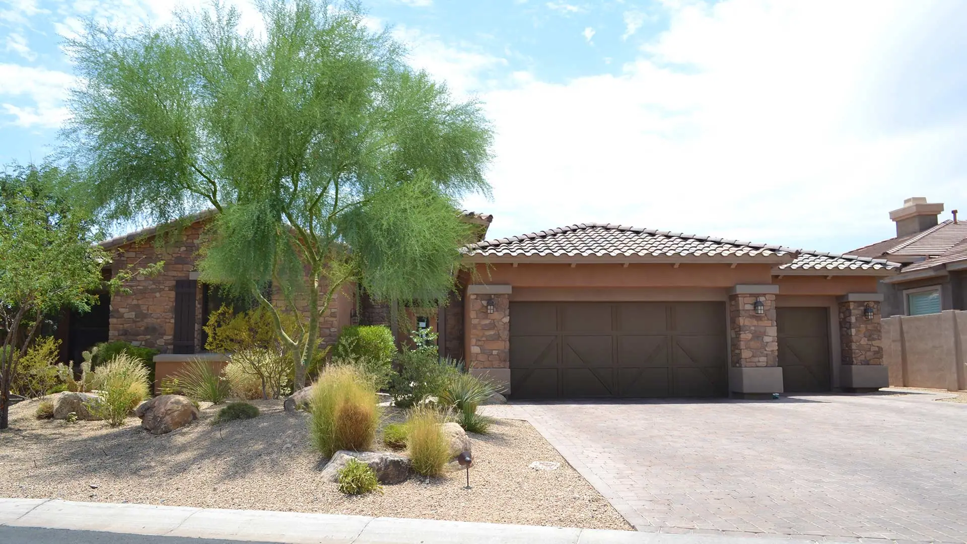 A cleaned up yard after fall cleanup service in Scottsdale, AZ.