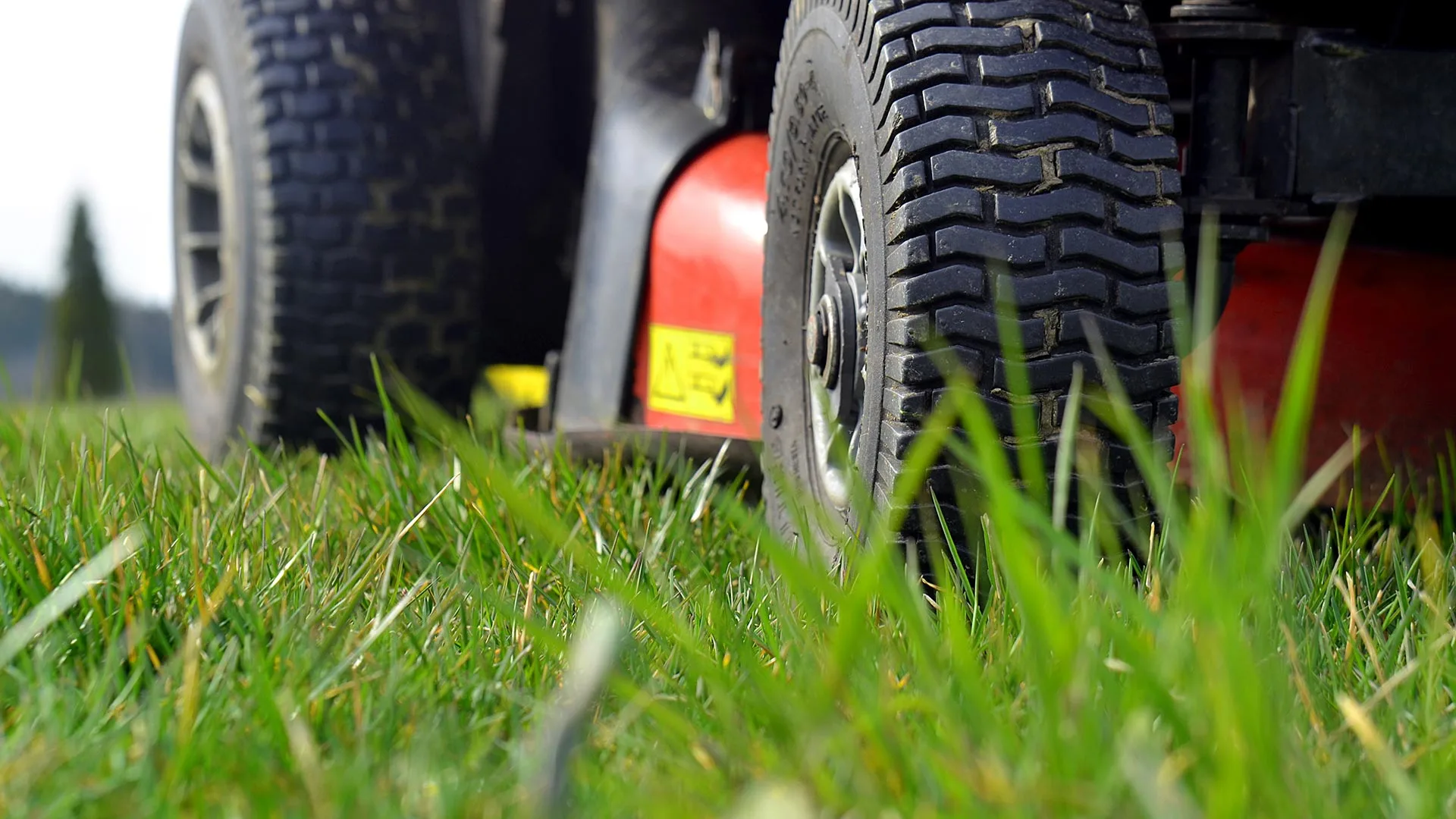 A mower in a lawn in Laveen, AZ.