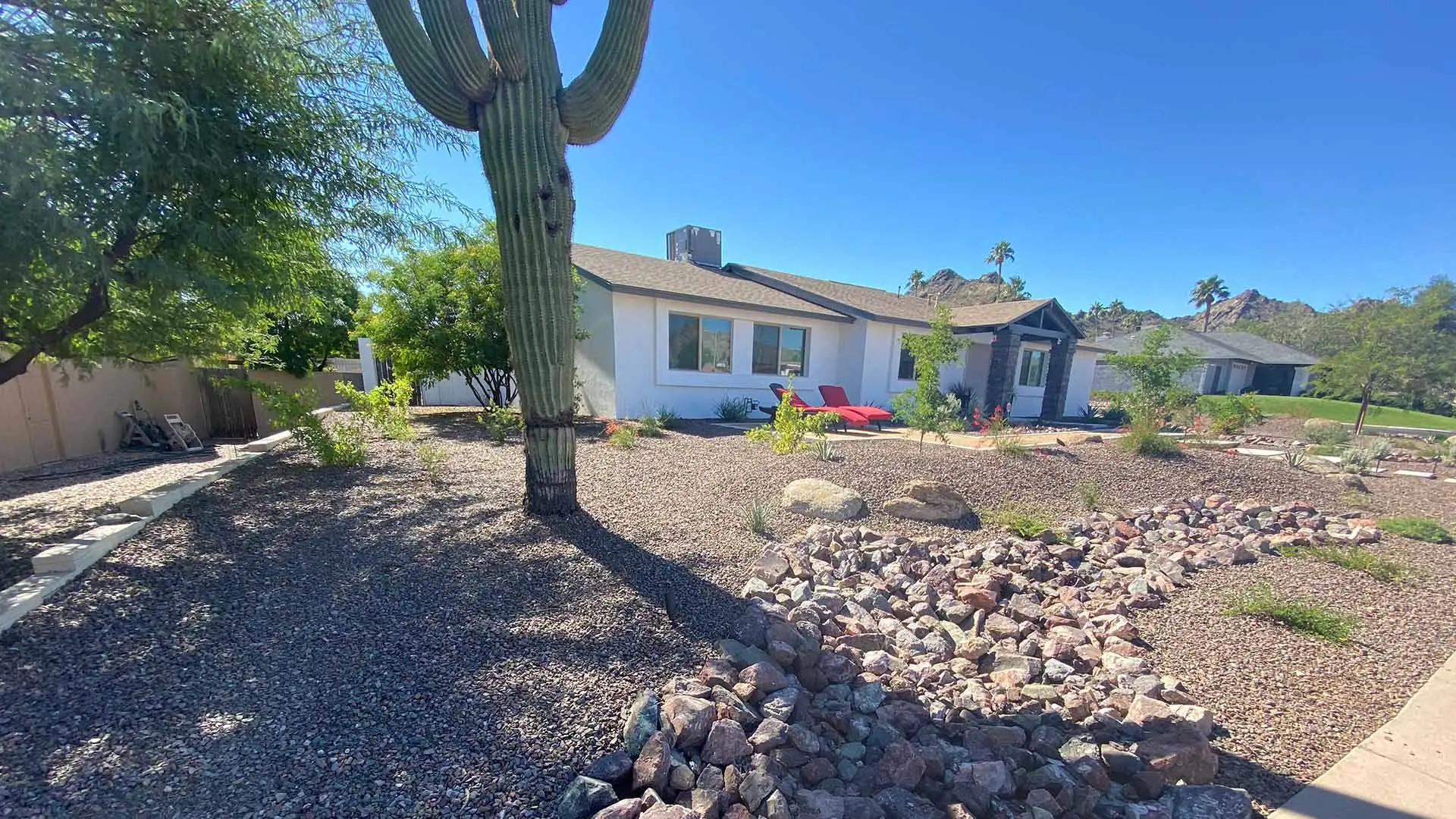 Rock landscape installed in Scottsdale, AZ.