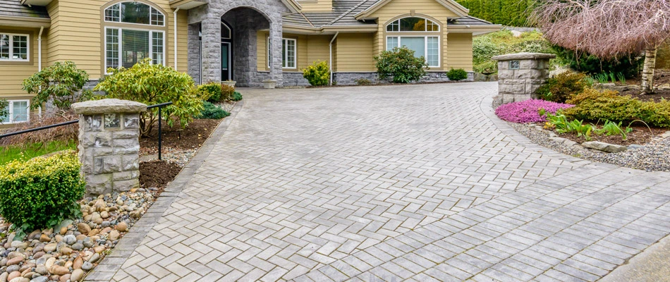 Driveway project installed with durable pavers in Phoenix, AZ.