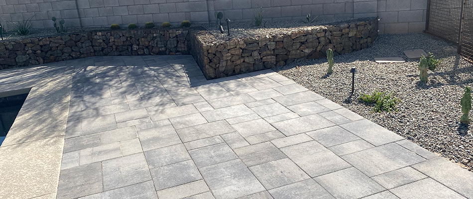 Paver patio installed in Scottsdale, AZ.