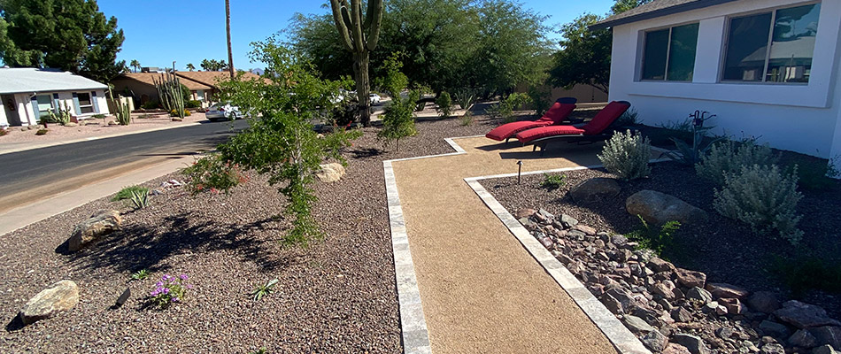 A walkway installed for front of home in Glendale, AZ.